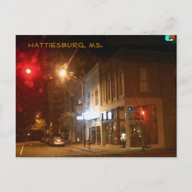 Cartão postal de Hattiesburg, Ms (Frente)