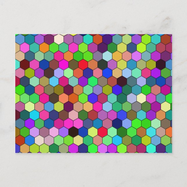 Cartão postal de hexágonos verticais (Frente)