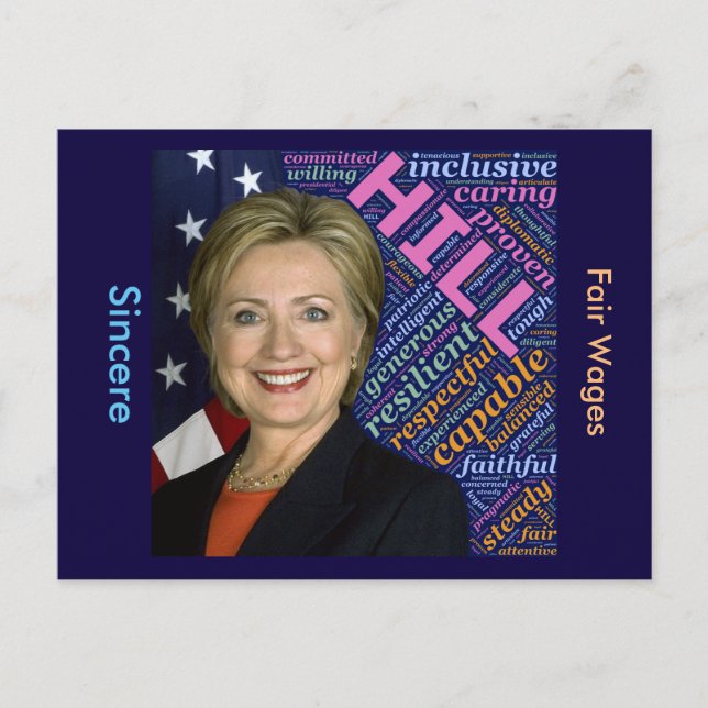 Cartão postal de Hillary Clinton Pres, Sinalizador (Frente)
