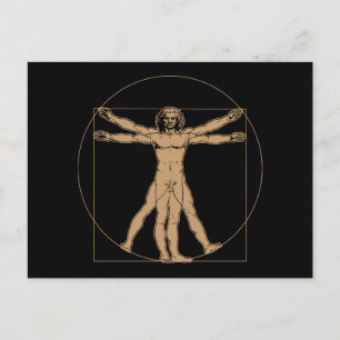 Cartão postal de Homem da Vinci Vitruvian