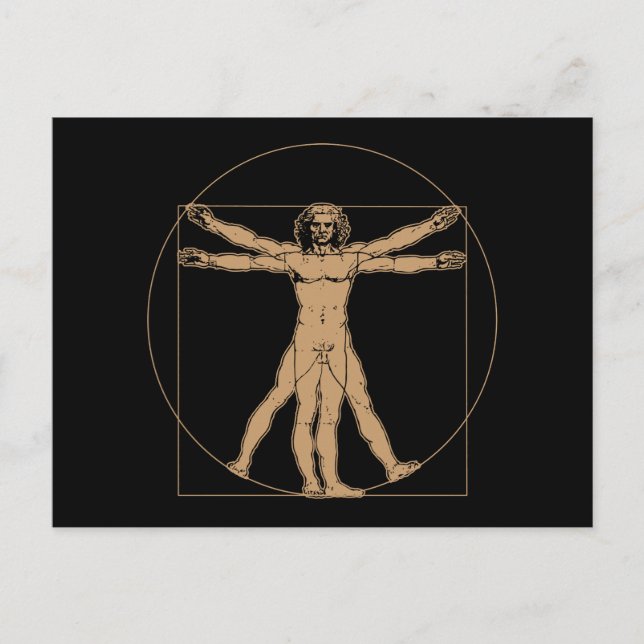 Cartão postal de Homem da Vinci Vitruvian (Frente)