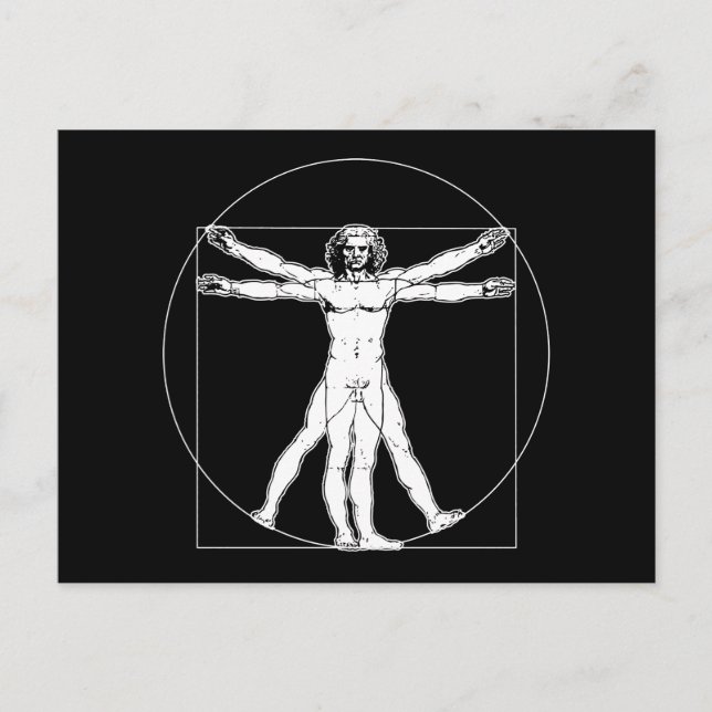 Cartão postal de Homem da Vinci Vitruvian (Frente)