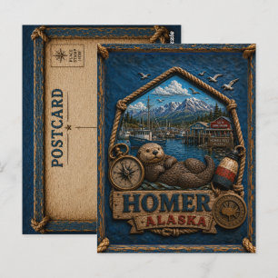 Cartão Postal de Homer Alaska Viagem Vintage