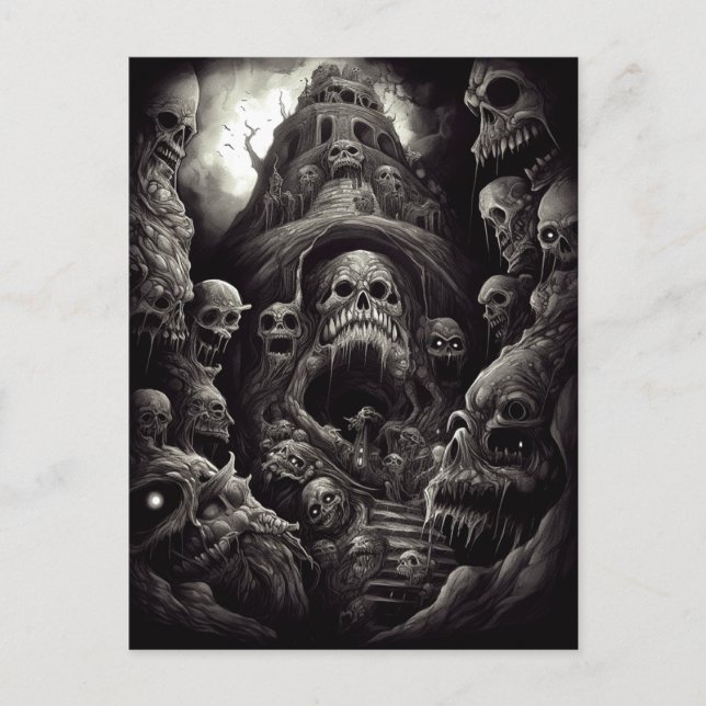 Cartão postal de horror e arte para monstros de co (Frente)