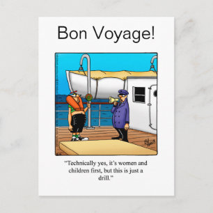 Cartão postal de humor de boa viagem