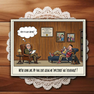 Cartão Postal de Humor de Consultório Psiquiátrico
