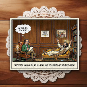 Cartão Postal de Humor de Consultório Psiquiátrico