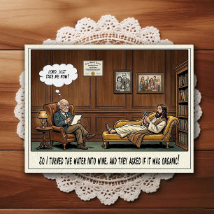 Cartão Postal de Humor de Consultório Psiquiátrico
