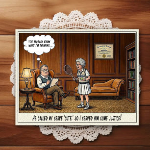Cartão Postal de Humor de Consultório Psiquiátrico