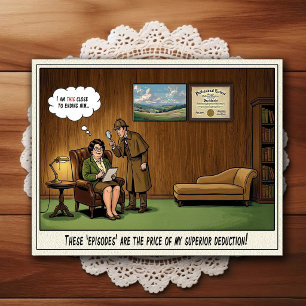 Cartão Postal de Humor de Consultório Psiquiátrico