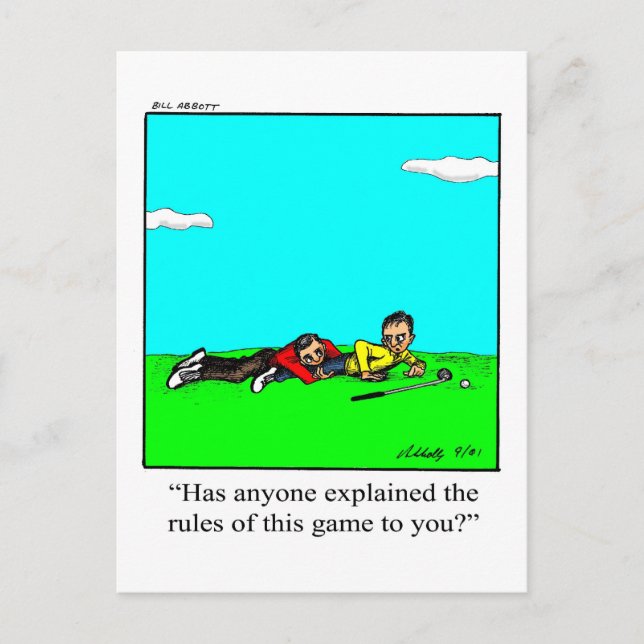 Cartão postal de humor de golfe engraçado (Frente)