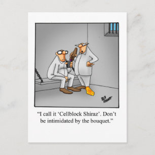 Cartão postal de humor de vinho engraçado