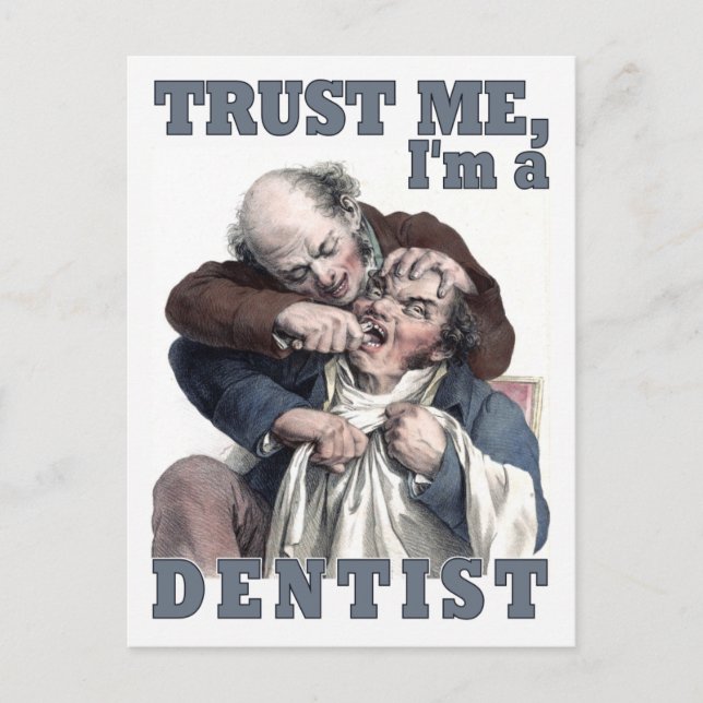 Cartão postal de humor DENTIST (Frente)