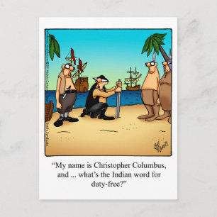 Cartão postal de humor do Dia de Colombo
