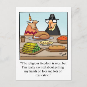 Cartão postal de humor engraçado de Ação de Graças