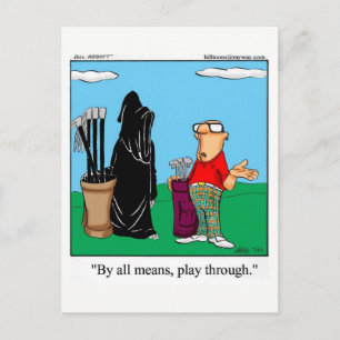 Cartão postal de humor engraçado de golfe