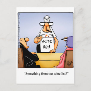 Cartão postal de humor engraçado para vinho