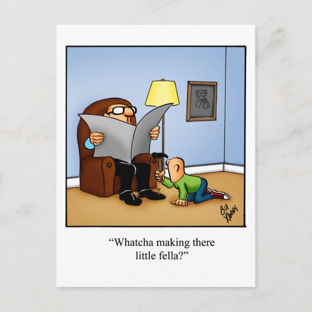 Cartão postal de humor pensando em você engraçado (Frente)