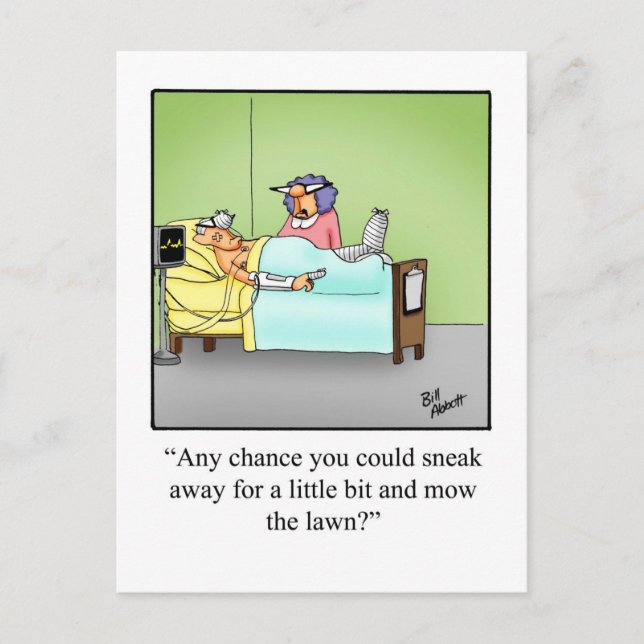 Cartão postal de humor "Recupere-se" "Óculos de vi (Frente)