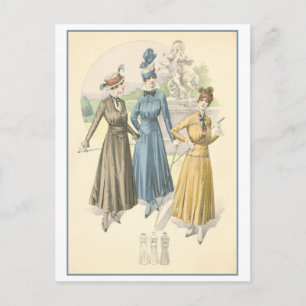 Cartão postal de ilustração de moda vintage de 191