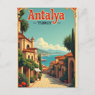 Cartão postal de ilustração de viagem antiga de An