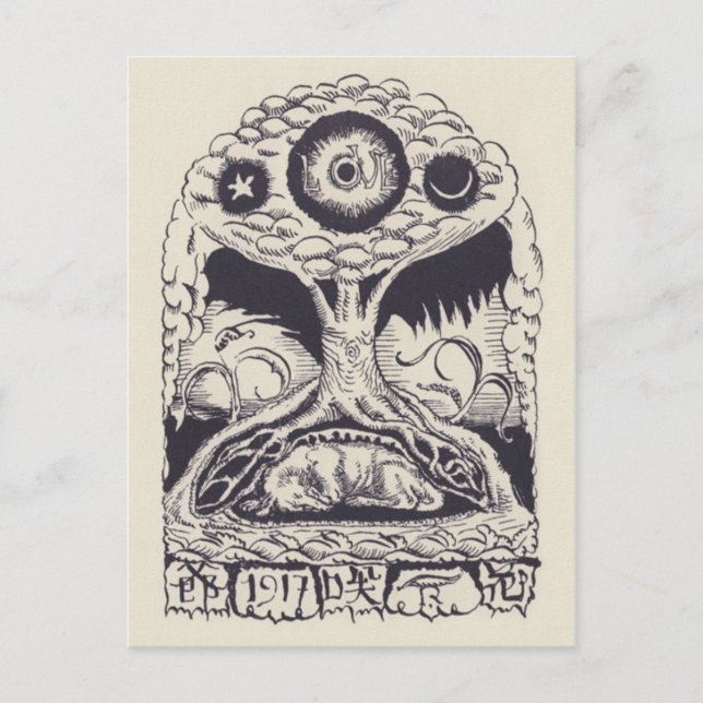 Cartão postal de ilustração vintage (Frente)