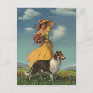 Cartão postal de ilustração vintage