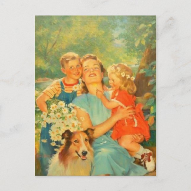 Cartão postal de ilustração vintage (Frente)