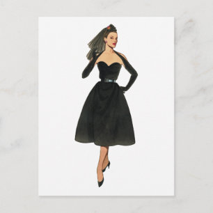 Cartão postal de imagem de moda retrô