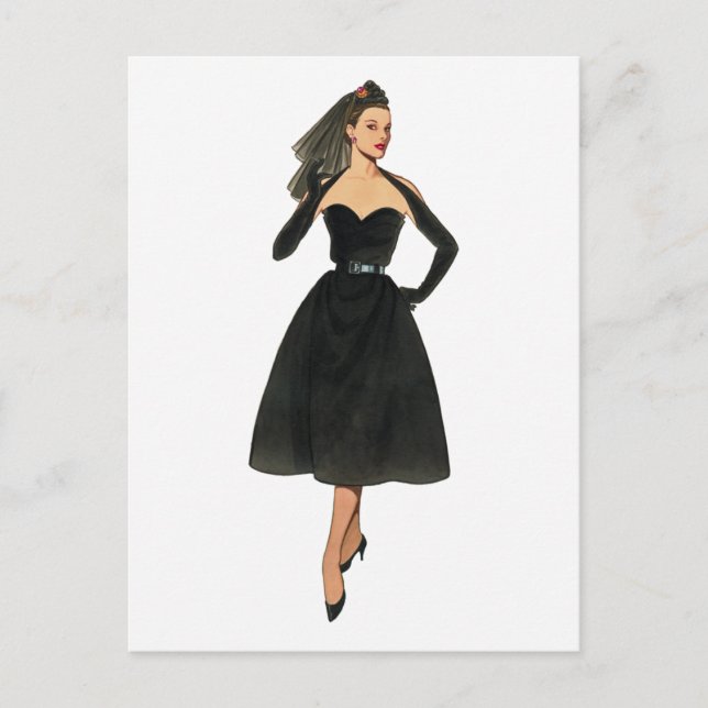 Cartão postal de imagem de moda retrô (Frente)