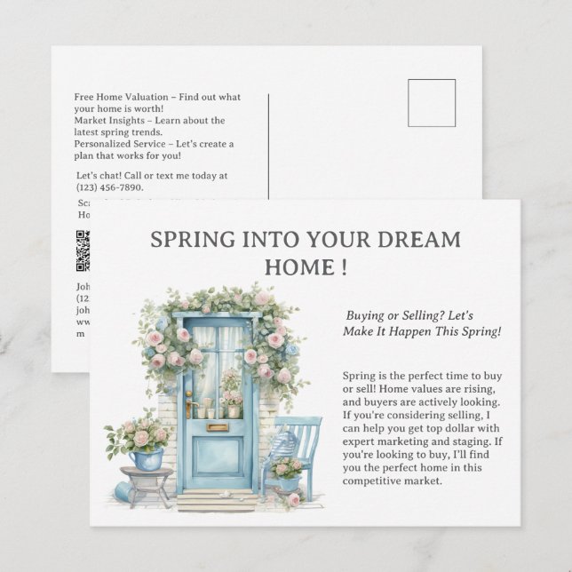Cartão Postal de Imóveis de Primavera (Frente/Verso)