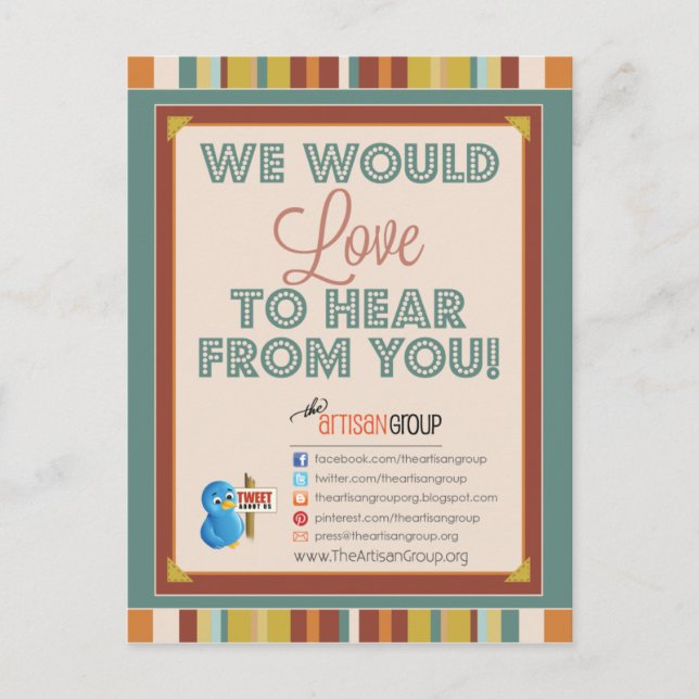 Cartão postal de Impressão TAG (Frente)