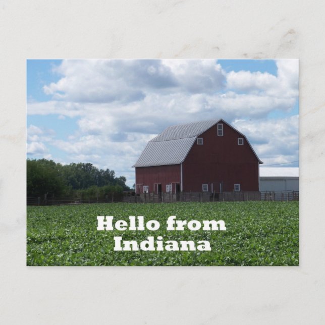 Cartão postal de Indiana Barn (Frente)