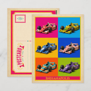 Cartão postal de Indianapolis Indiana Corrida Vint