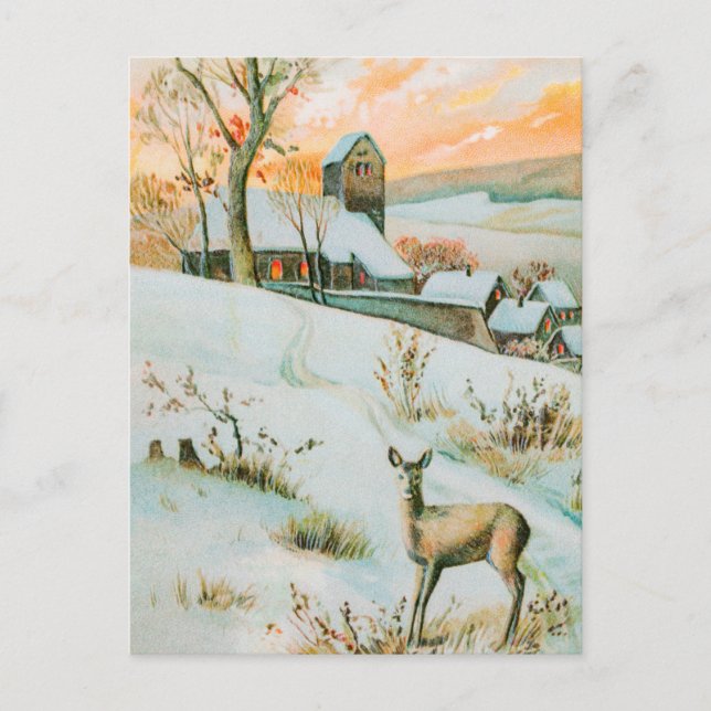 Cartão postal de inverno antigo (Frente)
