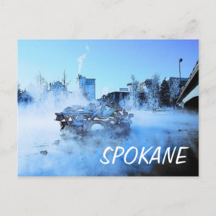 Cartão postal de inverno de Spokane - Personalizad