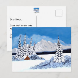 Cartão Postal de Inverno Nevado e Alegre