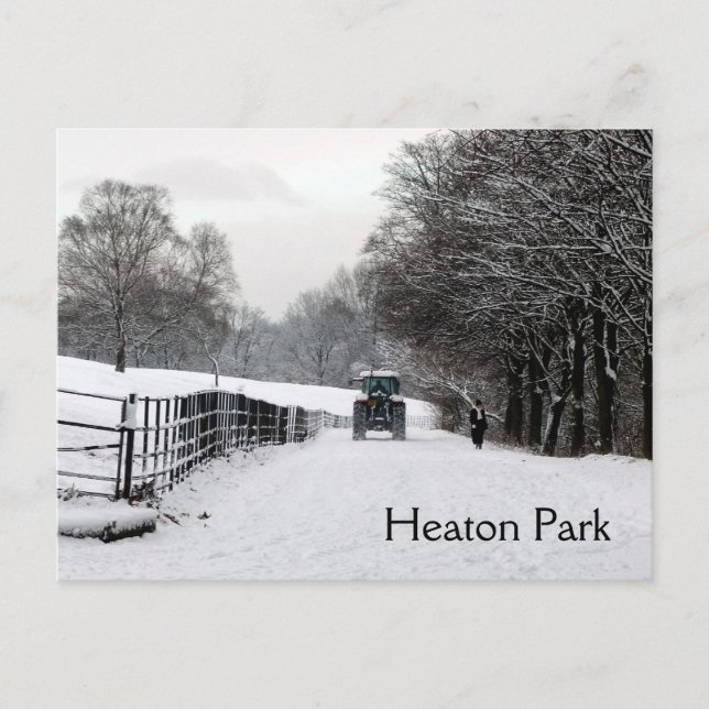 Cartão postal de inverno no Heaton Park (Frente)