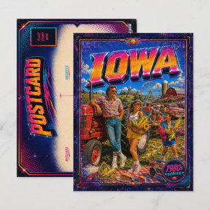 Cartão Postal de Iowa dos Anos 80 Retro