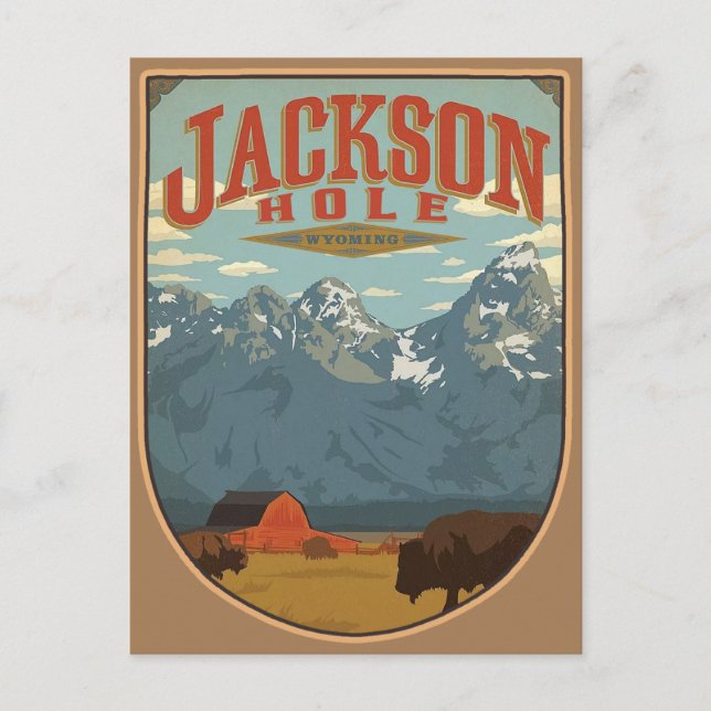 Cartão postal de Jackson Hole Wyoming (Frente)