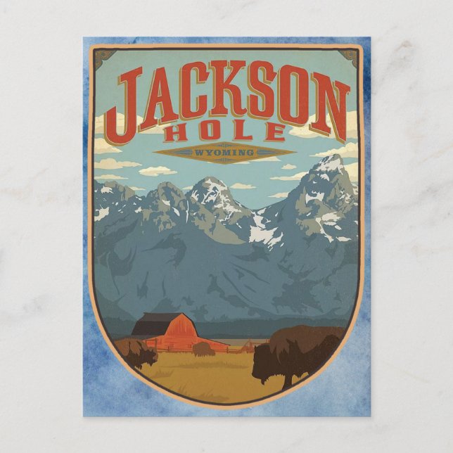 Cartão postal de Jackson Hole Wyoming (Frente)