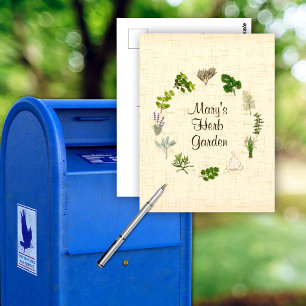 Cartão postal de jardim de ervas personalizado