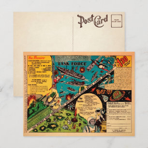 Cartão postal de jogo de batalha Vintage