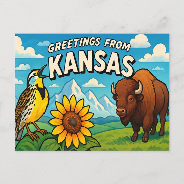 Cartão postal de KANSAS (Frente)