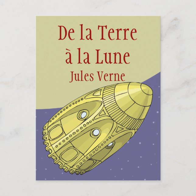 Cartão Postal De la Terre à la Lune - Jules Verne (Frente)