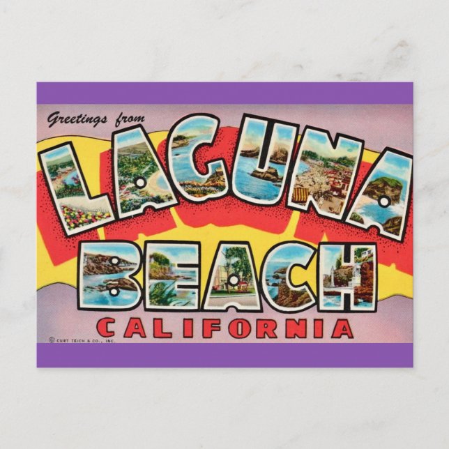 Cartão postal de Laguna Beach CA (Frente)