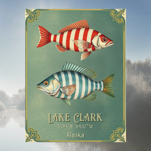 Cartão postal de Lake Clark Alasca EUA náutico pei