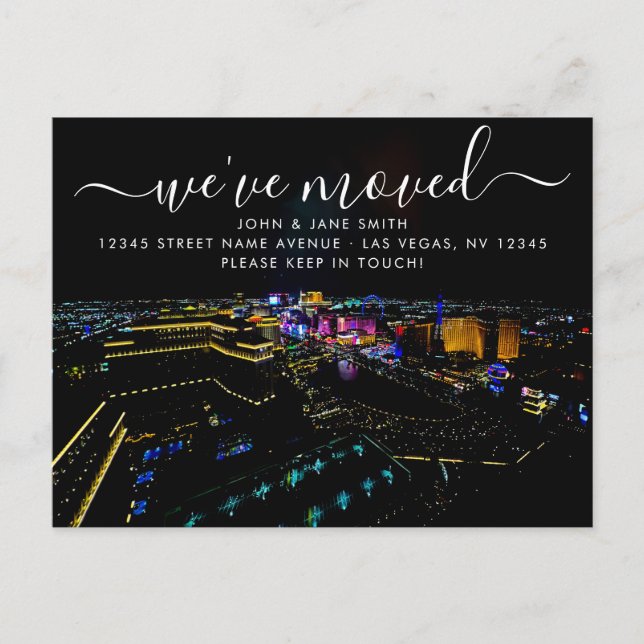 Cartão postal de lançamento em movimento em Las Ve (Frente)