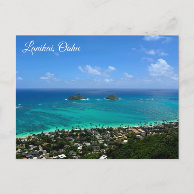 Cartão postal de Lanikai Oahu (Frente)