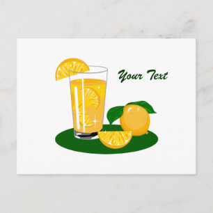 Cartão postal de Laranja e de Sumo Laranja